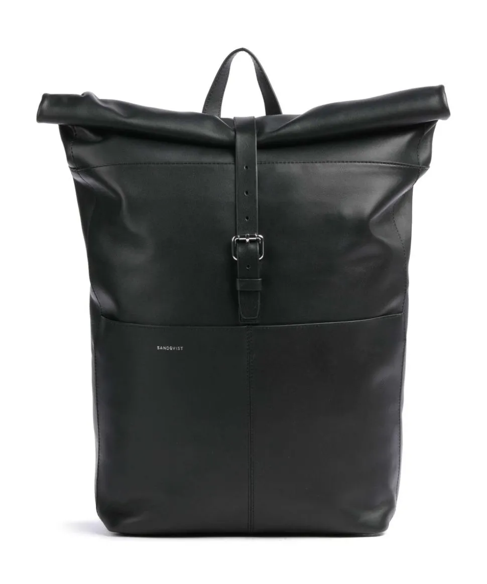 Everyday Originals Antonia Rolltop Rucksack 14″ fein genarbtes Leder schwarz