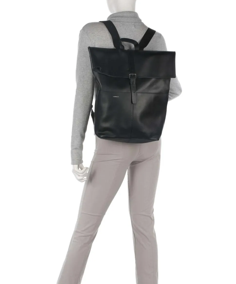 Everyday Originals Antonia Rolltop Rucksack 14″ fein genarbtes Leder schwarz