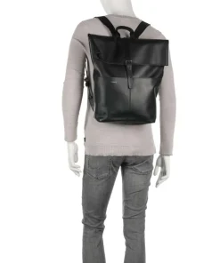 Everyday Originals Antonia Rolltop Rucksack 14″ fein genarbtes Leder schwarz