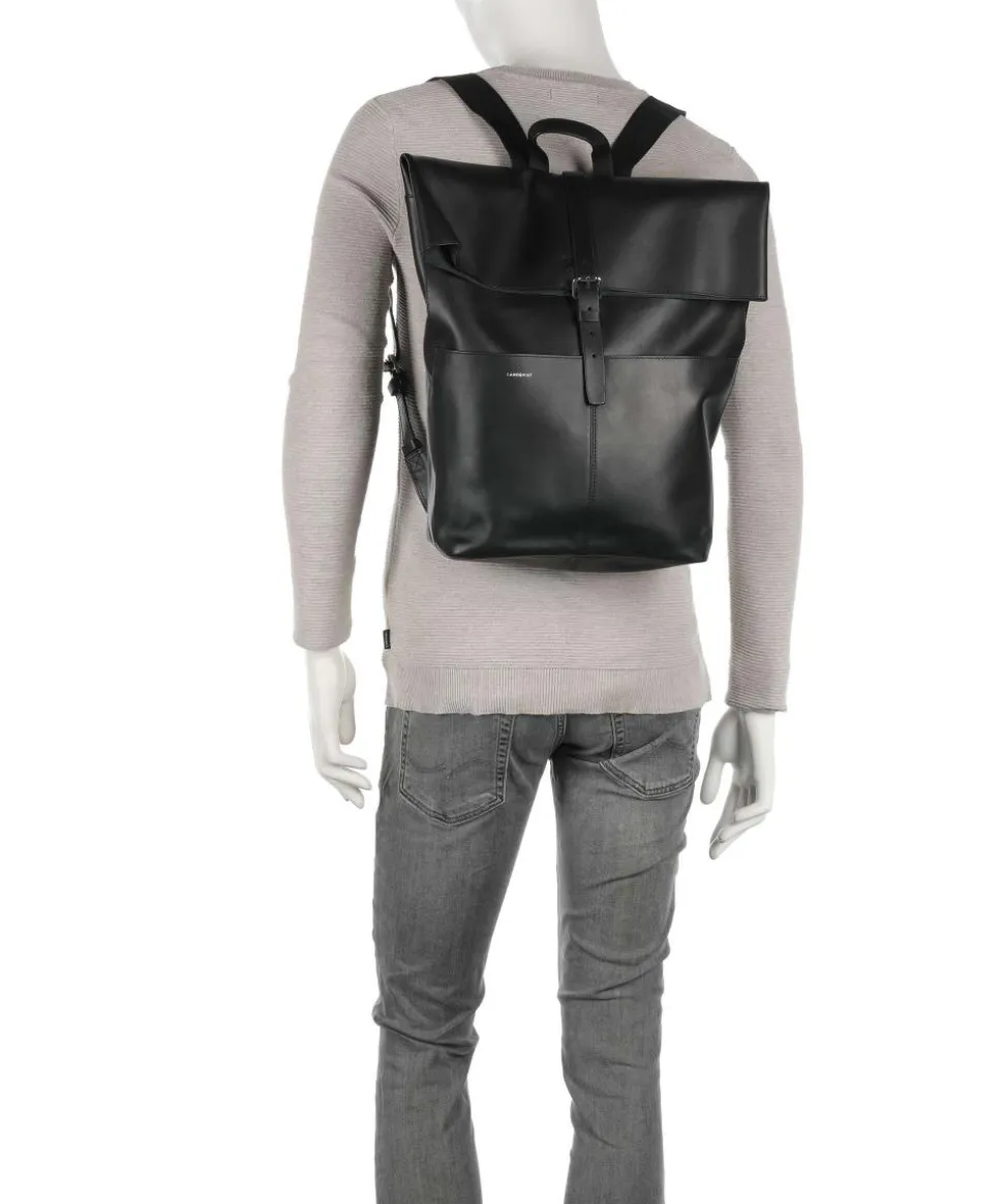 Everyday Originals Antonia Rolltop Rucksack 14″ fein genarbtes Leder schwarz