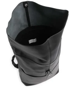Everyday Originals Antonia Rolltop Rucksack 14″ fein genarbtes Leder schwarz