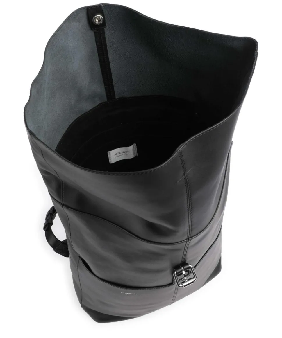 Everyday Originals Antonia Rolltop Rucksack 14″ fein genarbtes Leder schwarz