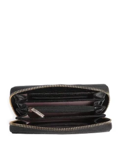 Exotic Croco Geldbörse geprägtes Rindsleder schwarz