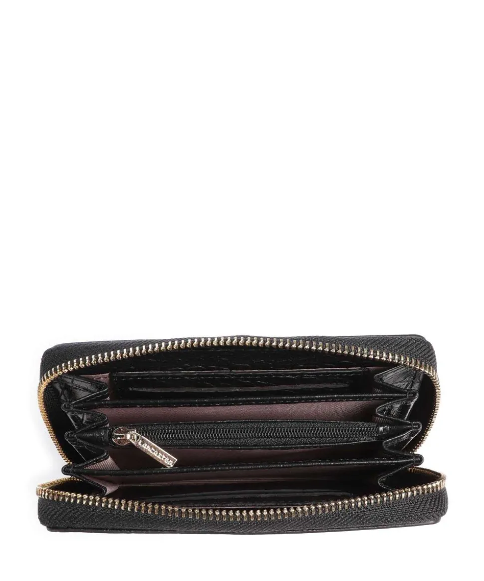 Exotic Croco Geldbörse geprägtes Rindsleder schwarz