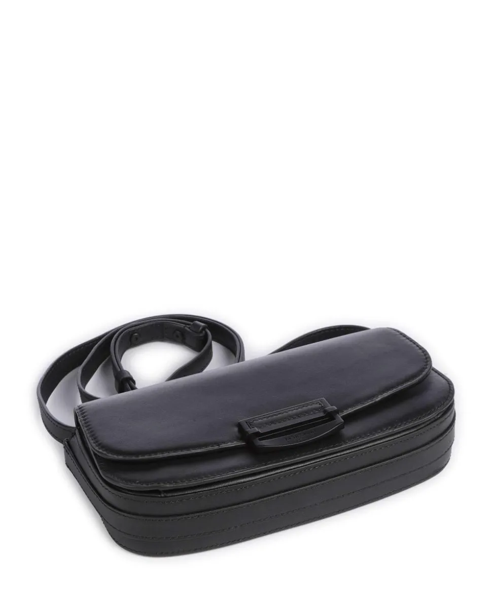 Ezra Calf Optic S Umhängetasche fein genarbtes Kalbsleder schwarz