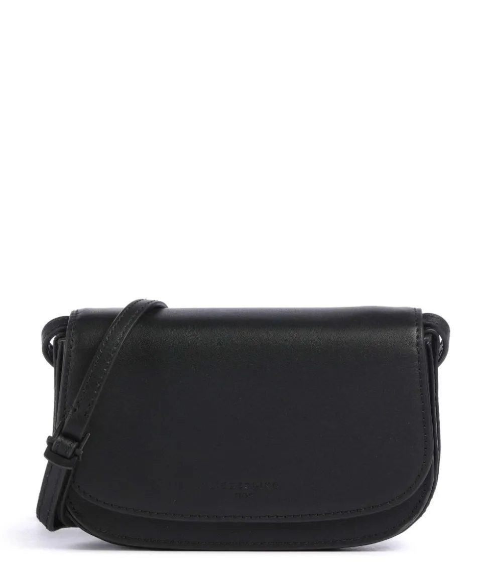 Ezra Calf Optic XS Umhängetasche fein genarbtes Leder schwarz