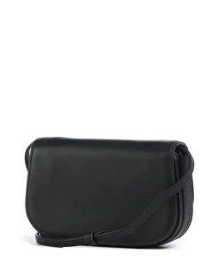 Ezra Calf Optic XS Umhängetasche fein genarbtes Leder schwarz