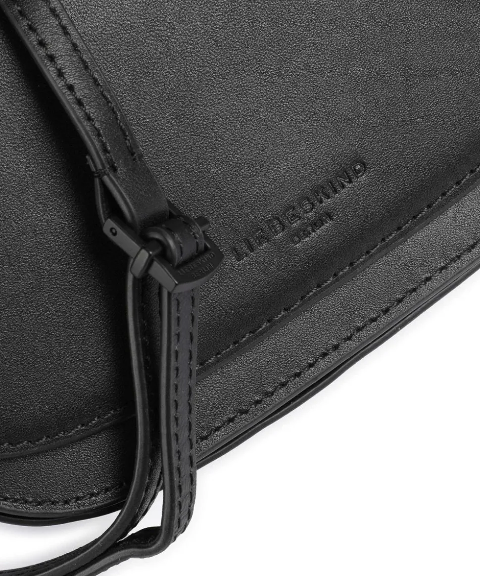 Ezra Calf Optic XS Umhängetasche fein genarbtes Leder schwarz