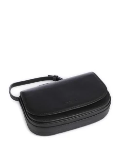 Ezra Calf Optic XS Umhängetasche fein genarbtes Leder schwarz