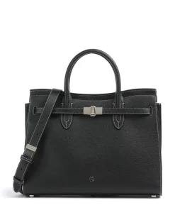 Farah L Handtasche genarbtes Rindsleder schwarz