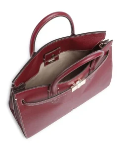 Farah L Handtasche genarbtes Rindsleder dunkelrot