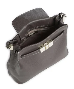 Farah M Beuteltasche genarbtes Rindsleder taupe