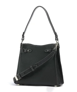 Farah M Beuteltasche genarbtes Rindsleder schwarz