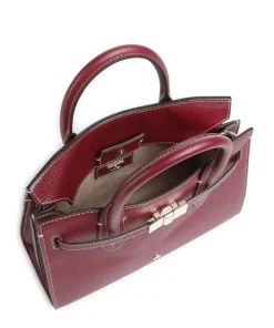 Farah M Handtasche genarbtes Rindsleder dunkelrot