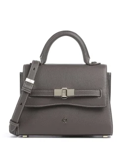 Farah S Handtasche genarbtes Rindsleder taupe