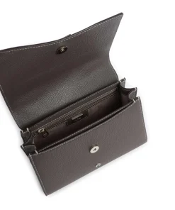 Farah S Handtasche genarbtes Rindsleder taupe