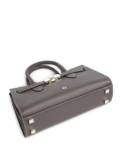 Farah S Handtasche genarbtes Rindsleder taupe