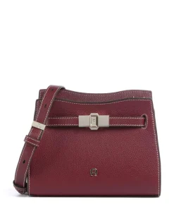Farah S Umhängetasche genarbtes Rindsleder wein