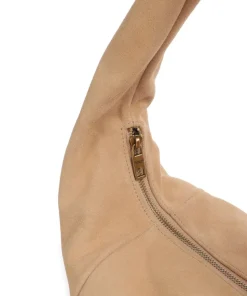 Farrah Suede M Beuteltasche Veloursleder beige
