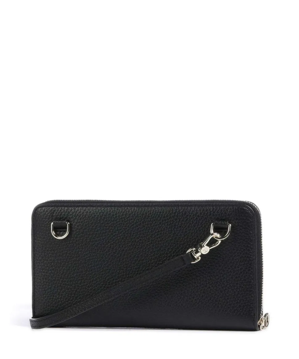 Fashion Geldbörse genarbtes Leder schwarz