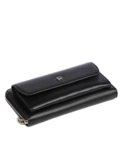 Fashion Geldbörse genarbtes Leder schwarz