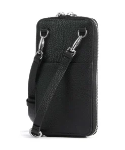 Fashion Handytasche genarbtes Leder schwarz