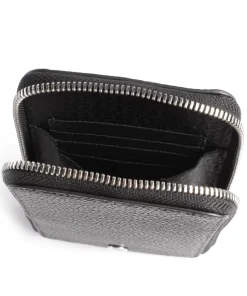 Fashion Handytasche genarbtes Leder schwarz