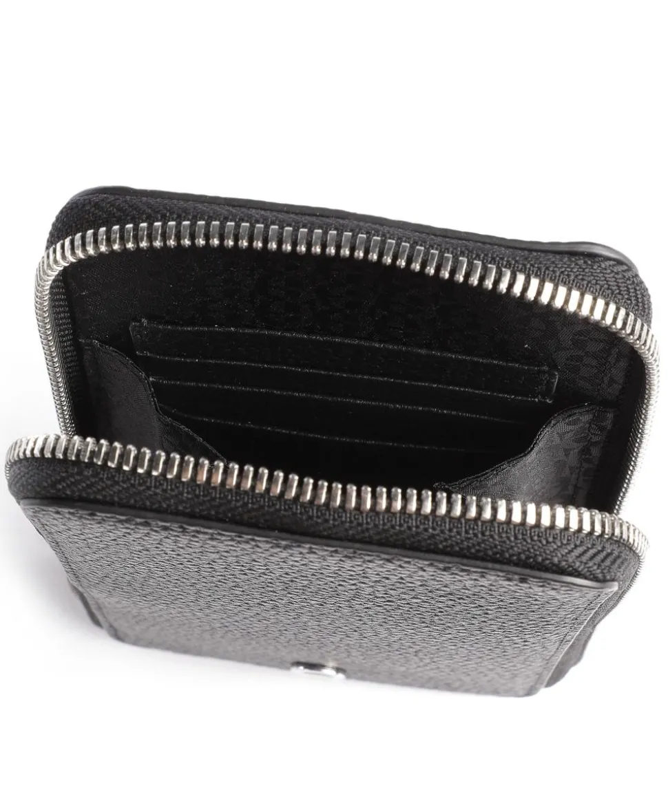 Fashion Handytasche genarbtes Leder schwarz