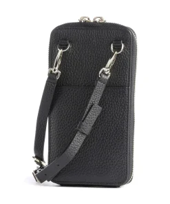 Fashion Handytasche genarbtes Leder schwarz