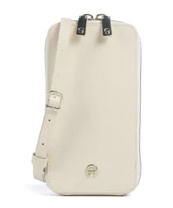 Fashion Handytasche genarbtes Leder creme