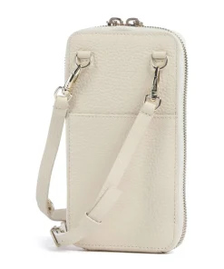 Fashion Handytasche genarbtes Leder creme