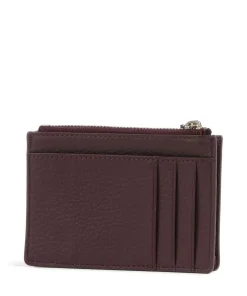 Fashion Kreditkartenetui genarbtes Rindsleder dunkelrot