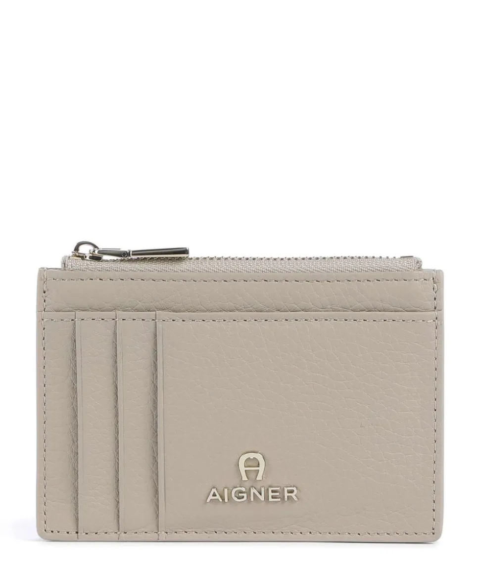 Fashion Kreditkartenetui genarbtes Rindsleder beige