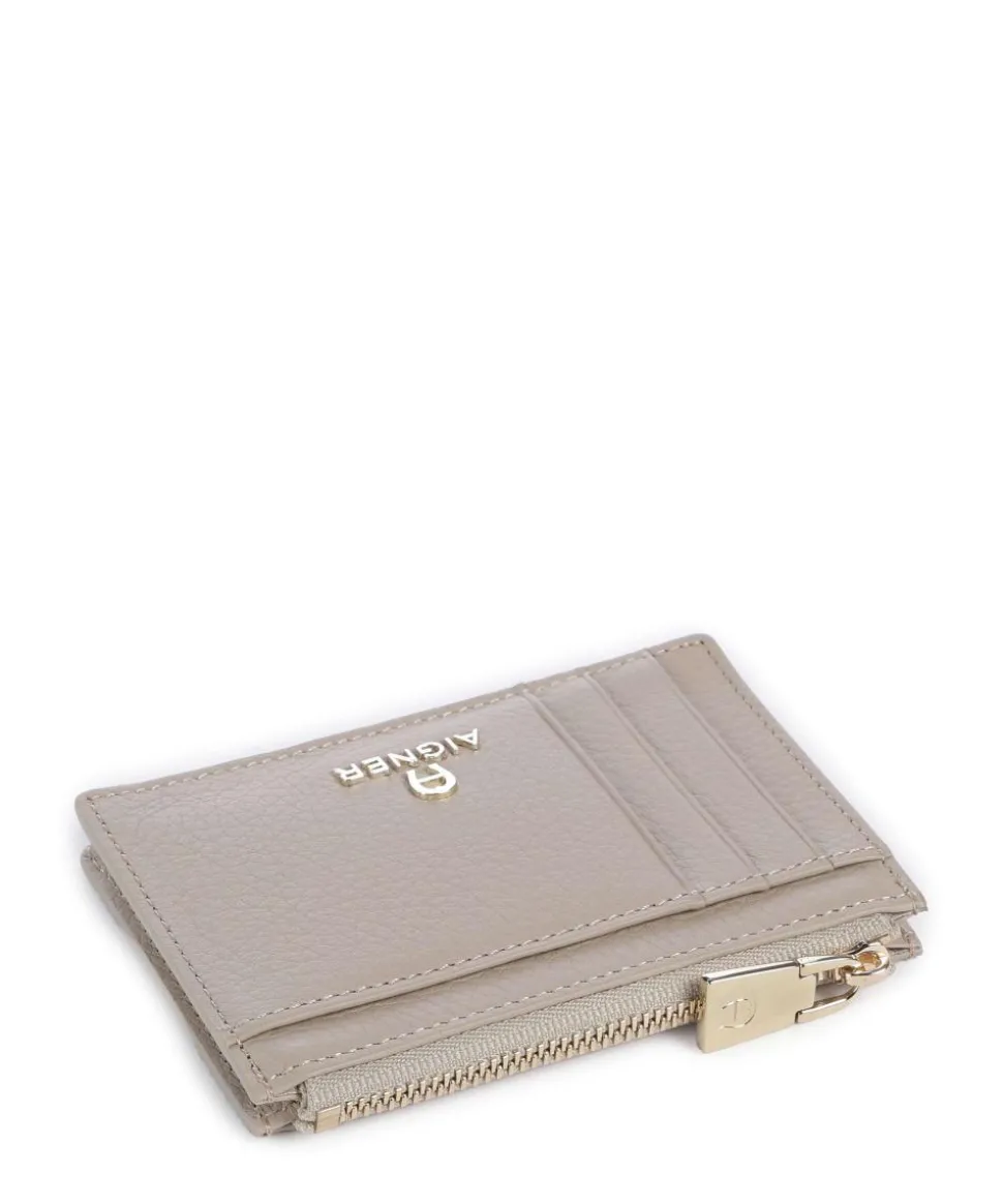 Fashion Kreditkartenetui genarbtes Rindsleder beige