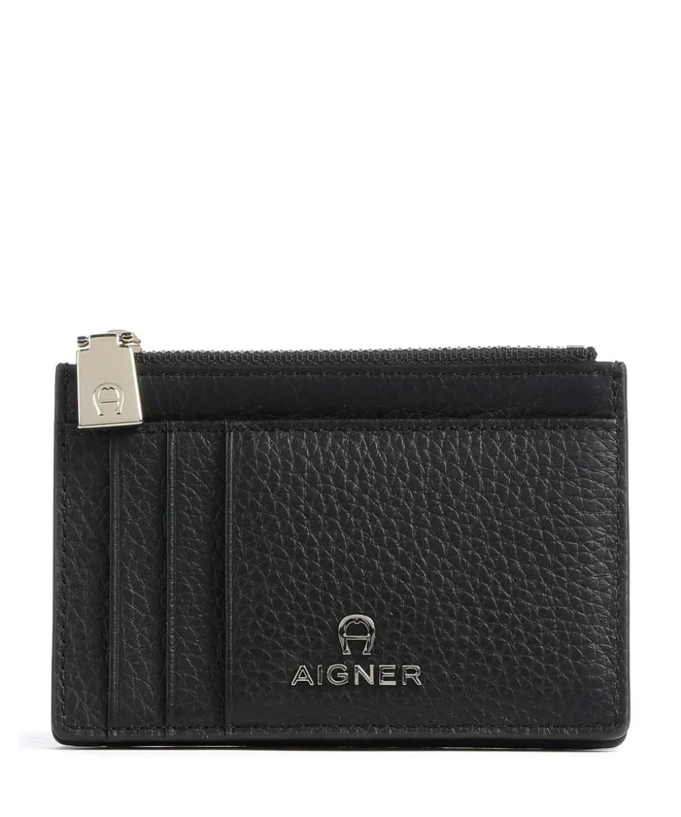 Fashion Kreditkartenetui genarbtes Rindsleder schwarz