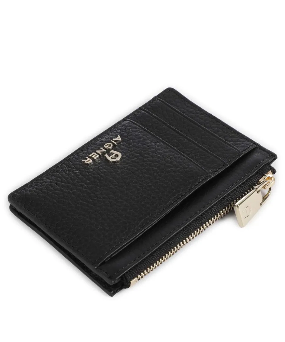 Fashion Kreditkartenetui genarbtes Rindsleder schwarz