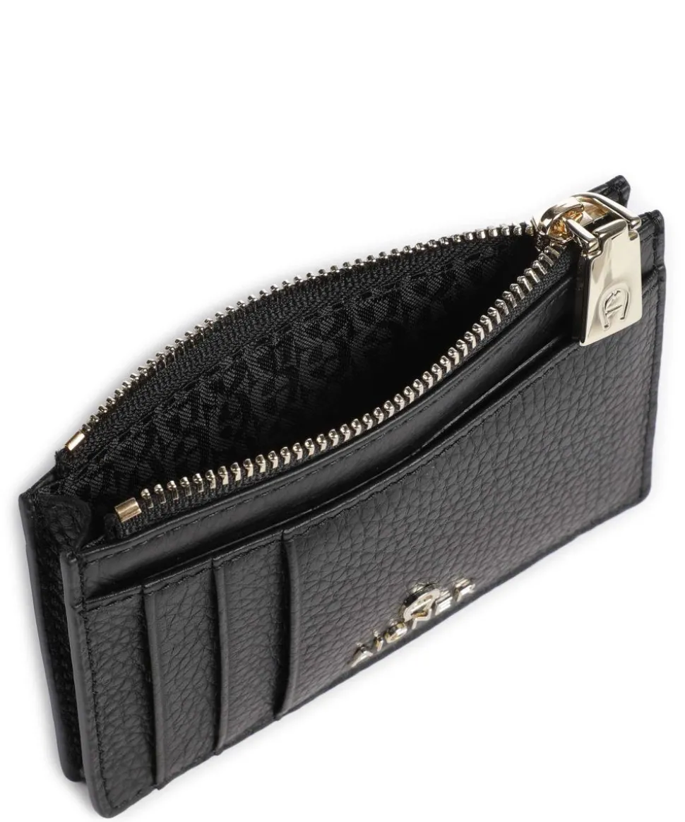 Fashion Kreditkartenetui genarbtes Rindsleder schwarz