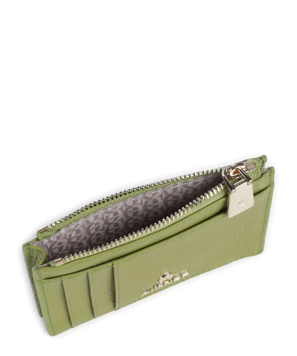 Fashion Kreditkartenetui genarbtes Rindsleder grün