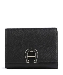 Fashion RFID Geldbörse genarbtes Rindsleder schwarz