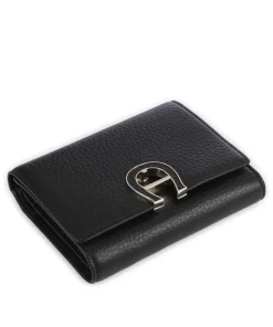 Fashion RFID Geldbörse genarbtes Rindsleder schwarz