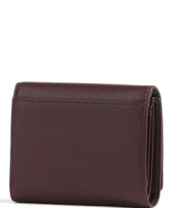 Fashion RFID Geldbörse genarbtes Rindsleder dunkelrot