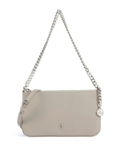 Fashion Schultertasche genarbtes Rindsleder grau