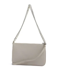 Fashion Schultertasche genarbtes Rindsleder grau