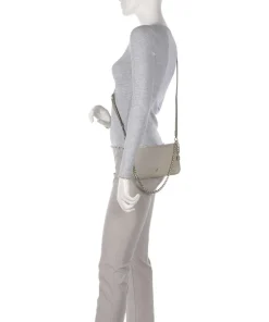 Fashion Schultertasche genarbtes Rindsleder grau