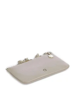 Fashion Schultertasche genarbtes Rindsleder grau