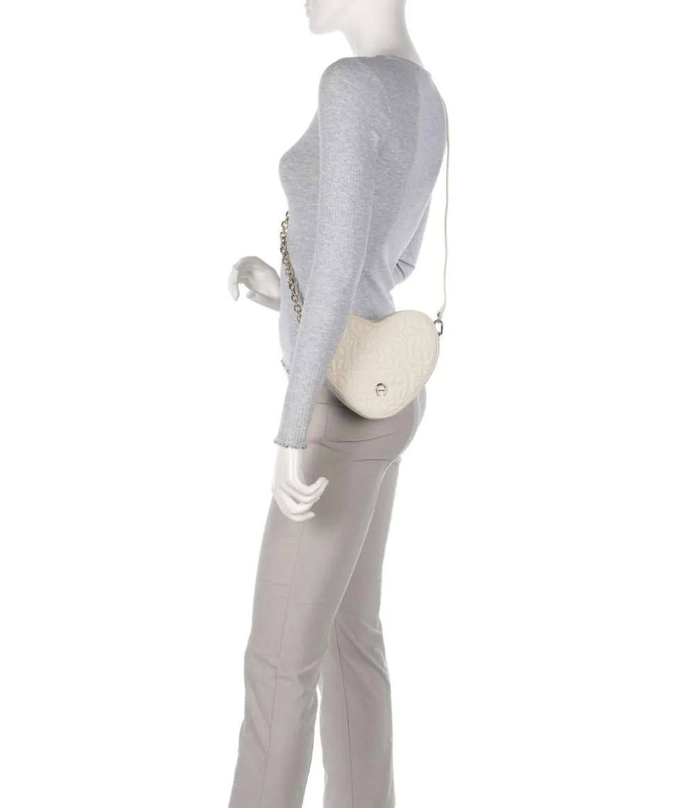 Fashion Umhängetasche fein genarbtes Rindsleder creme