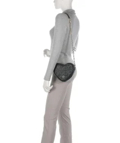 Fashion Umhängetasche fein genarbtes Rindsleder schwarz