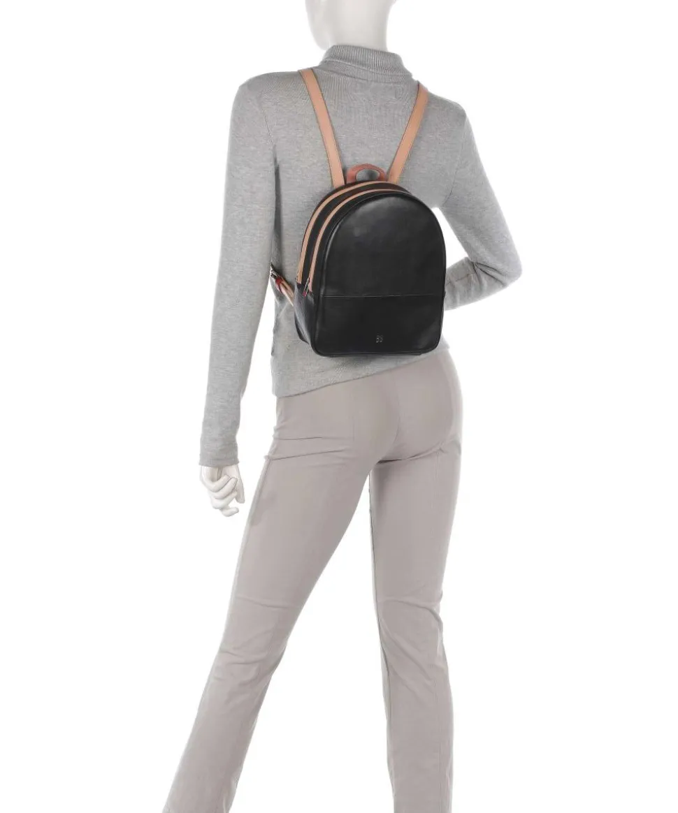 Favignana Rucksack fein genarbtes Kalbsleder schwarz