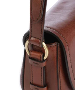 Federica Umhängetasche fein genarbtes Rindsleder braun