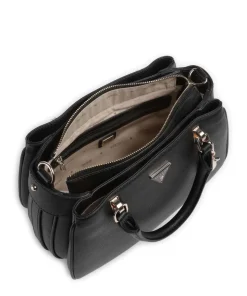 Fedora Handtasche Lederimitat schwarz